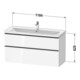 Duravit Waschtischunterschrank D-Neo 118,4x45,2x62,5cm, 2 A, wandhängend, ch/Bas ma