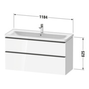 Duravit Waschtischunterschrank D-Neo 118,4x45,2x62,5cm, 2 A, wd, ES geb/Ei N-4