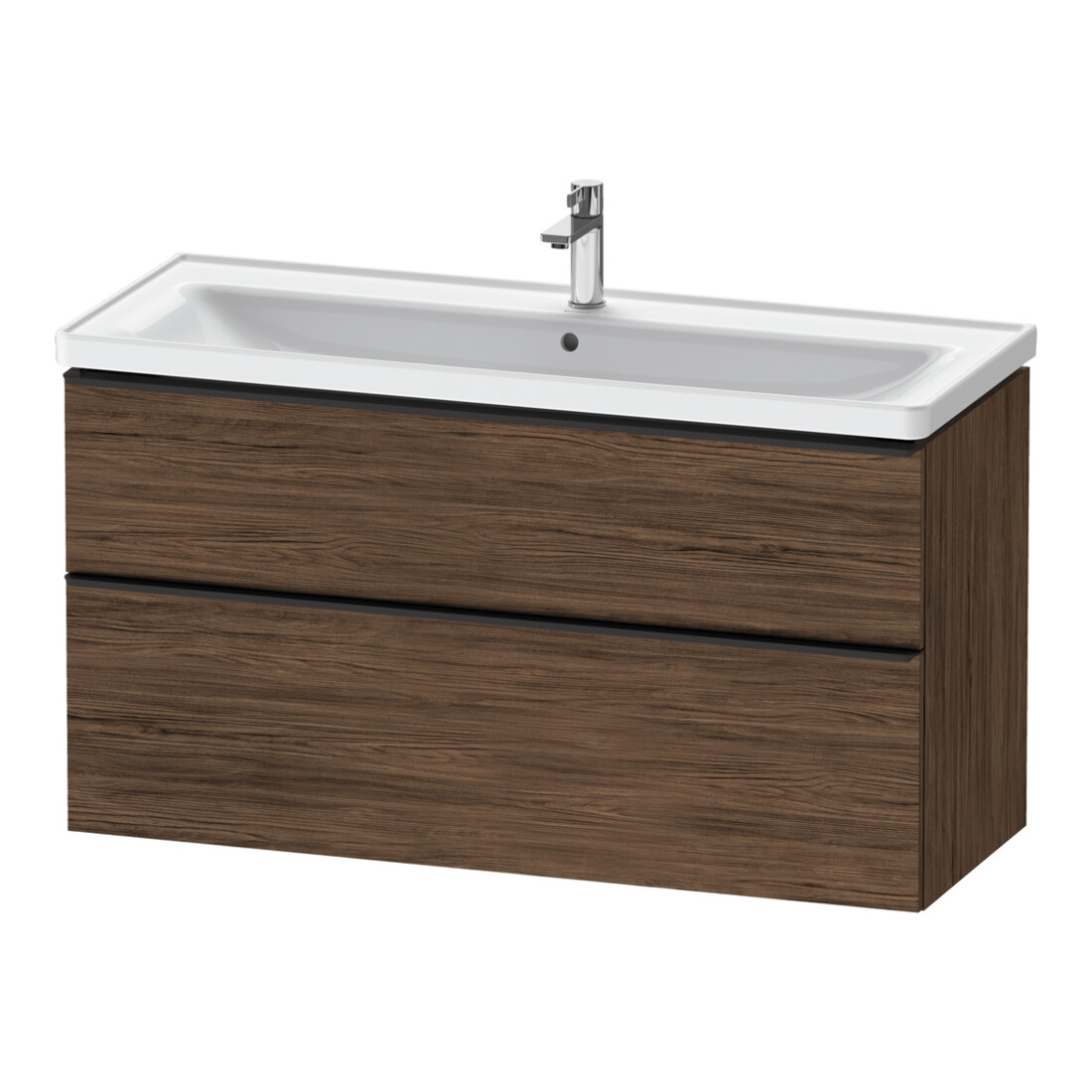 Duravit Waschtischunterschrank D-Neo 118,4x45,2x62,5cm, 2 A, wd, sw/Nuss dkl.
