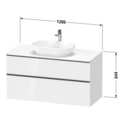 Duravit Waschtischunterschrank D-Neo 120x55cm, chr/Gra m, 2 SBK, 1 A, 1 Pl-4