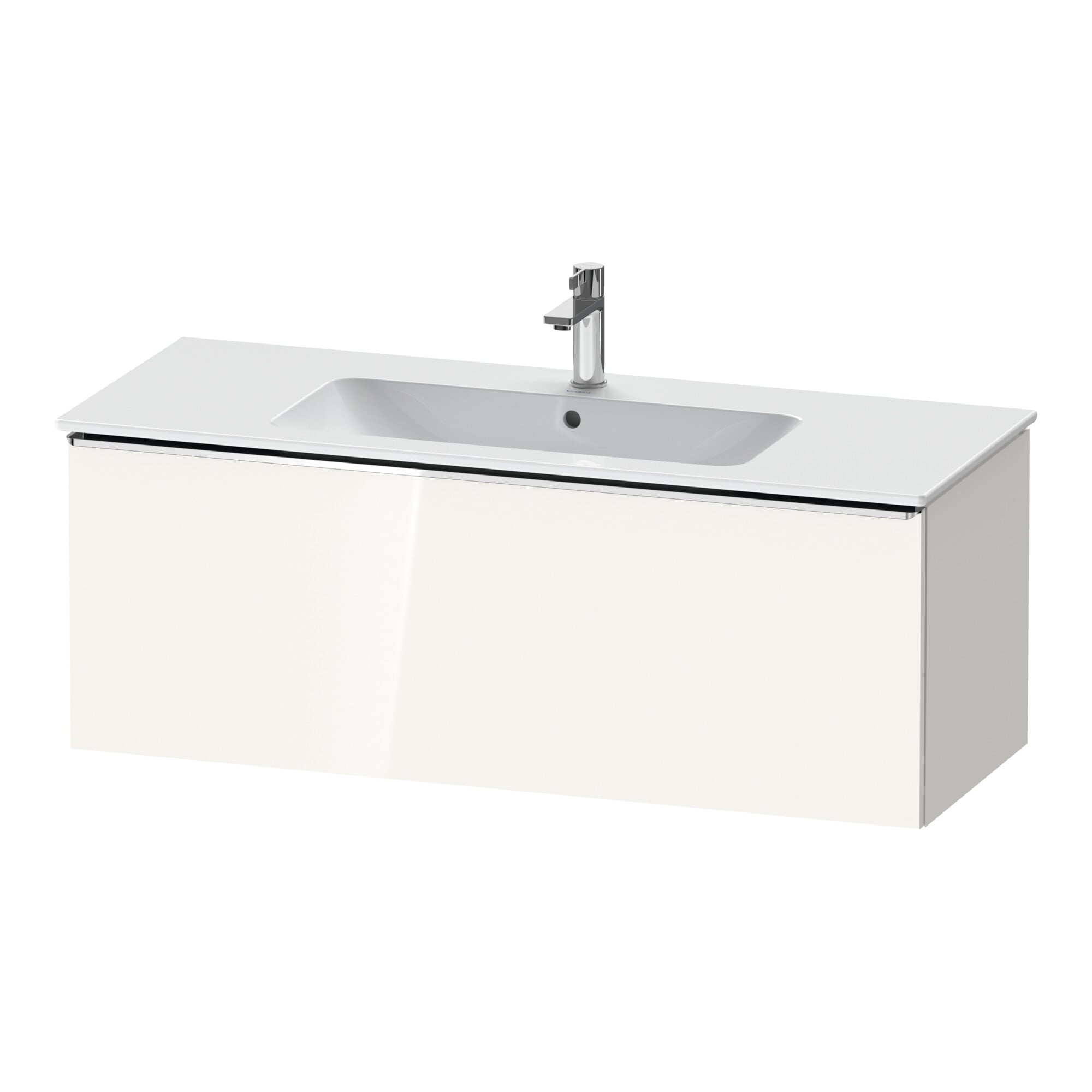 Duravit Waschtischunterschrank D-Neo 121x46,2cm, chr/we hgl, 1 Ausz., wandhängend