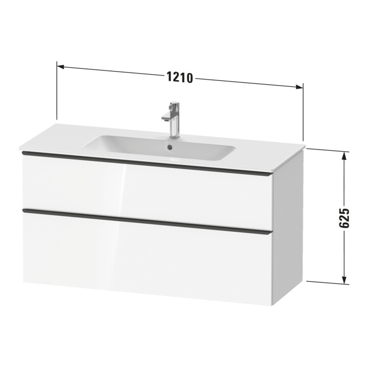 Duravit Waschtischunterschrank D-Neo 121x46,2cm, ES geb/Bas m, 1 Kast, 1 A
