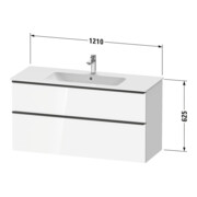 Duravit Waschtischunterschrank D-Neo 121x46,2cm, ES geb/Gra m, 1 Kast, 1 A-4