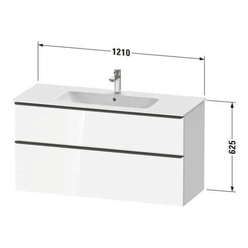 Duravit Waschtischunterschrank D-Neo 121x46,2cm, sw/Ei sw, 1 Schubk., 1 Ausz.