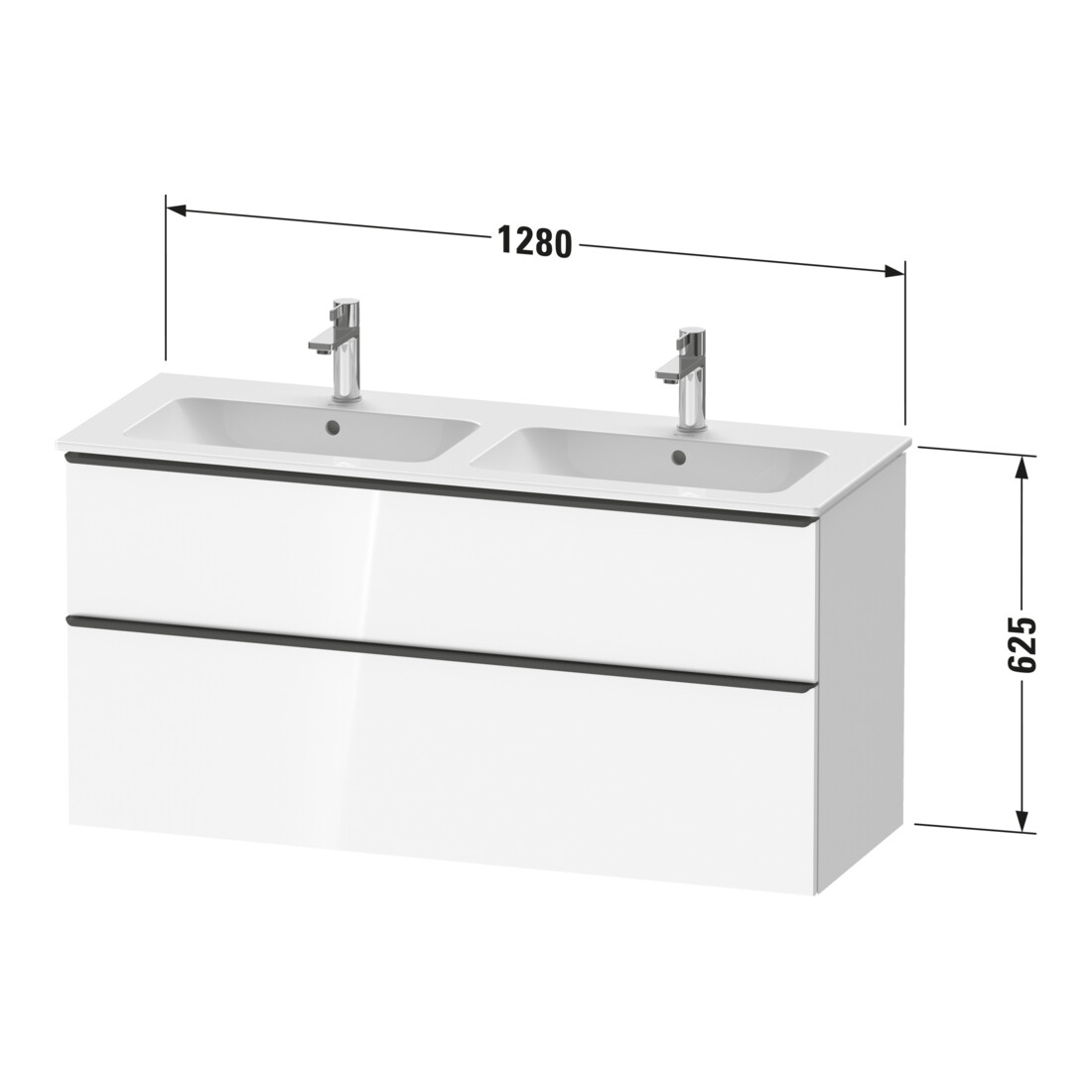 Duravit Waschtischunterschrank D-Neo 128x46,2cm, 1 Kast, 1 A, schwarz/Leinen