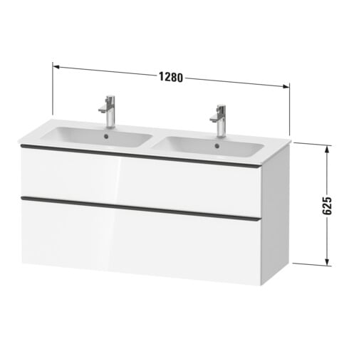Duravit Waschtischunterschrank D-Neo 128x46,2cm, 1 Kast, 1 Ausz., chr/we hgl
