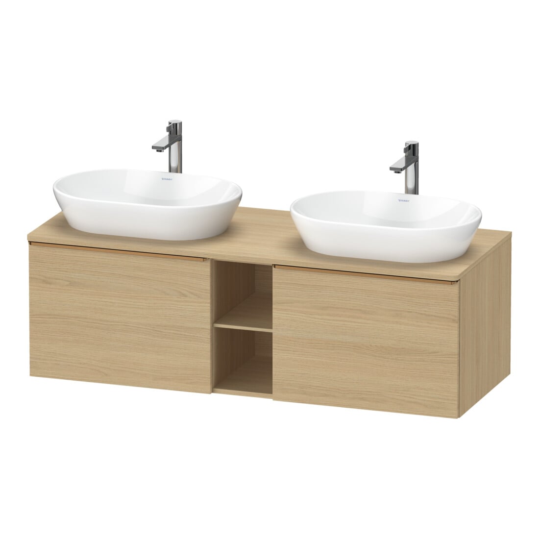 Duravit Waschtischunterschrank D-Neo 140x55cm, 2 A, 1 Pl, B bs, b geb/Ei Nat