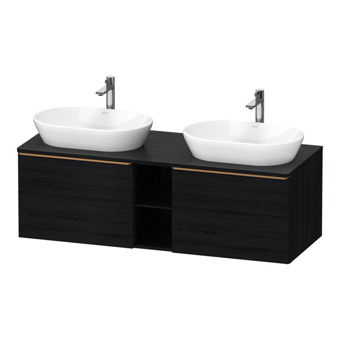 Duravit Waschtischunterschrank D-Neo 140x55cm, 2 A, 1 Pl, B bs, b geb/Ei sw