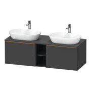 Duravit Waschtischunterschrank D-Neo 140x55cm, 2 A, 1 Pl, B bs, b geb/Gra ma