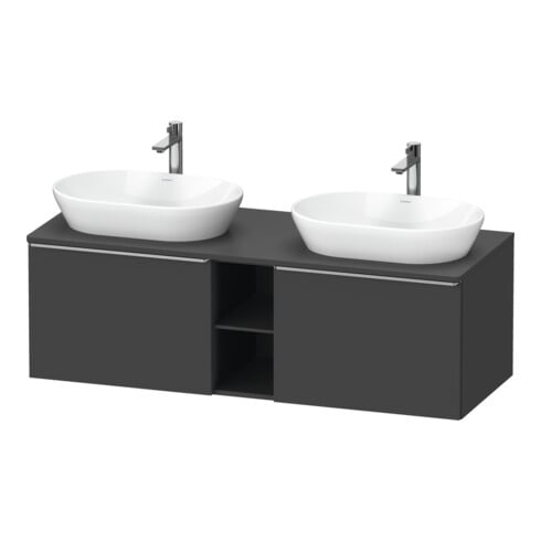 Duravit Waschtischunterschrank D-Neo 140x55cm, 2 A, 1 Pl, B bs, ES geb/Gra ma