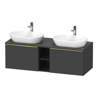 Duravit Waschtischunterschrank D-Neo 140x55cm, 2 A, 1 Pl, B bs, g pol/gra ma