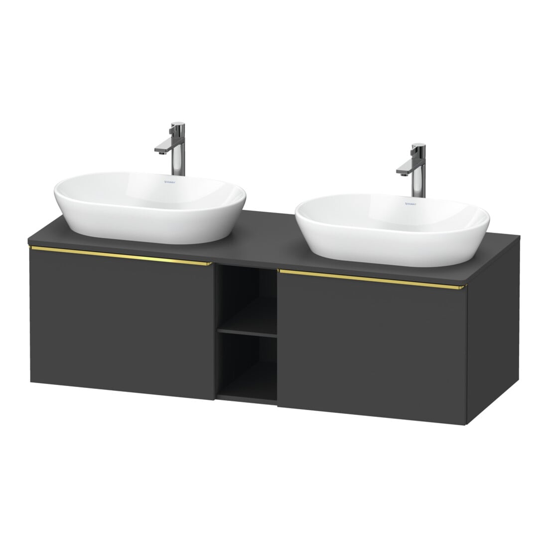 Duravit Waschtischunterschrank D-Neo 140x55cm, 2 A, 1 Pl, B bs, g pol/gra ma