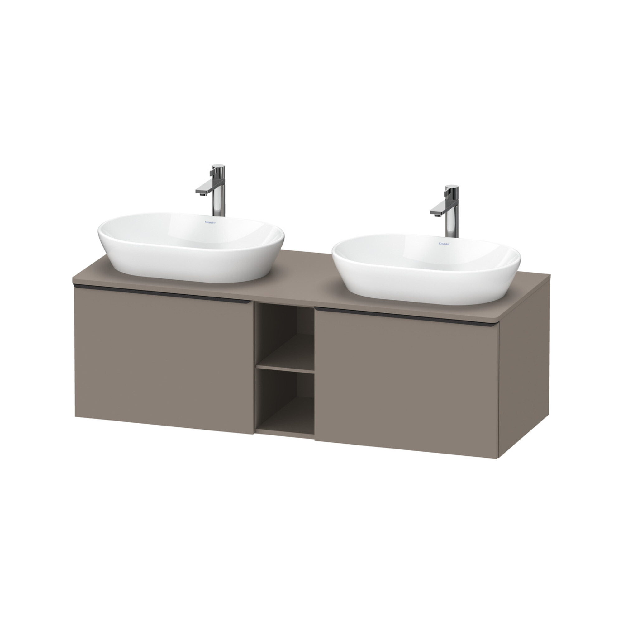 Duravit Waschtischunterschrank D-Neo 140x55cm, 2 A, 1 Pl, B bs, sw/Bas ma