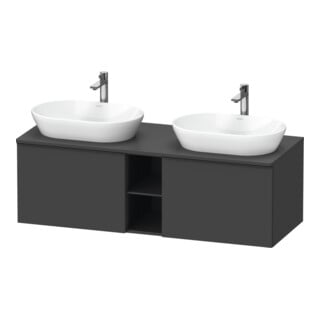 Duravit Waschtischunterschrank D-Neo 140x55cm, 2 A, 1 Pl, B bs, sw/Grap ma