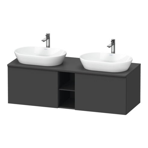 Duravit Waschtischunterschrank D-Neo 140x55cm, 2 A, 1 Pl, B bs, sw/Grap ma