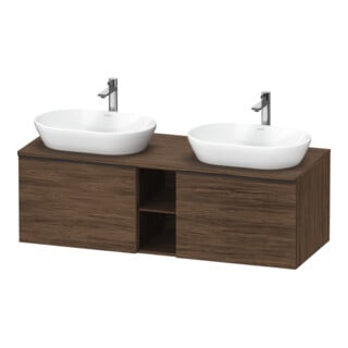Duravit Waschtischunterschrank D-Neo 140x55cm, 2 A, 1 Pl, B bs, sw/Nuss dkl.