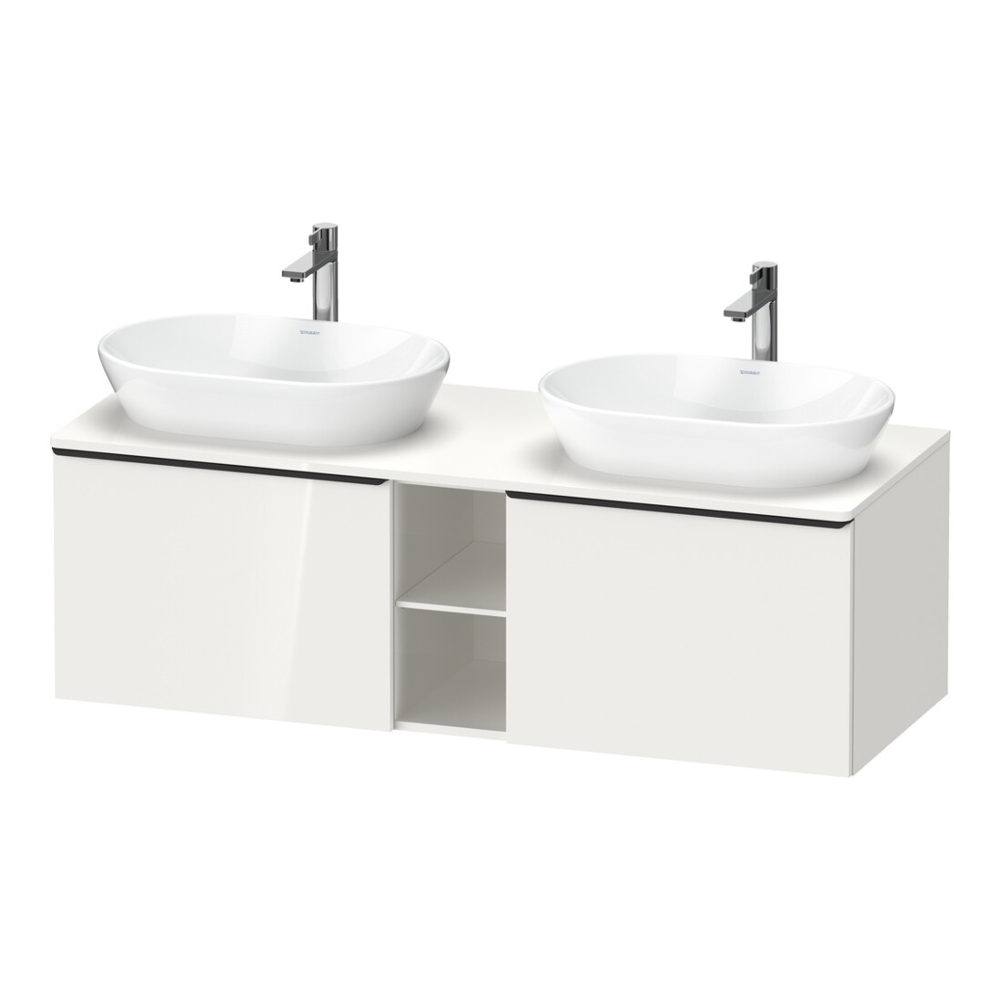 Duravit Waschtischunterschrank D-Neo 140x55cm, 2 A, 1 Pl, B bs, sw/w hgl
