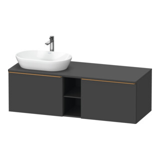 Duravit Waschtischunterschrank D-Neo 140x55cm, 2 A, 1 Pl, B L, b geb/Gra ma