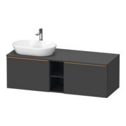Duravit Waschtischunterschrank D-Neo 140x55cm, 2 A, 1 Pl, B L, b geb/Gra ma