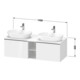 Duravit Waschtischunterschrank D-Neo 140x55cm, 2 A, 1 Pl, B L, b geb/we hgl