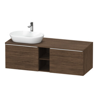 Duravit Waschtischunterschrank D-Neo 140x55cm, 2 A, 1 Pl, B L, chr/Nussb dkl.