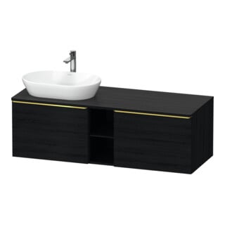Duravit Waschtischunterschrank D-Neo 140x55cm, 2 A, 1 Pl, B L, g pol/Eiche sw