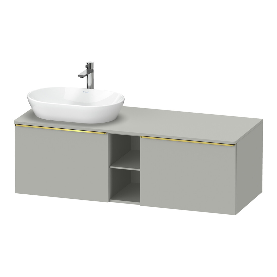 Duravit Waschtischunterschrank D-Neo 140x55cm, 2 A, 1 Pl, B L, g pol/grau ma