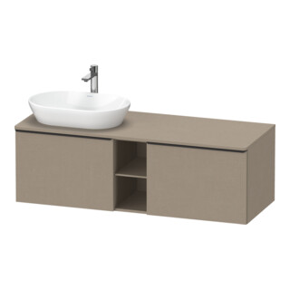 Duravit Waschtischunterschrank D-Neo 140x55cm, 2 A, 1 Pl, B L, schwarz/Leinen