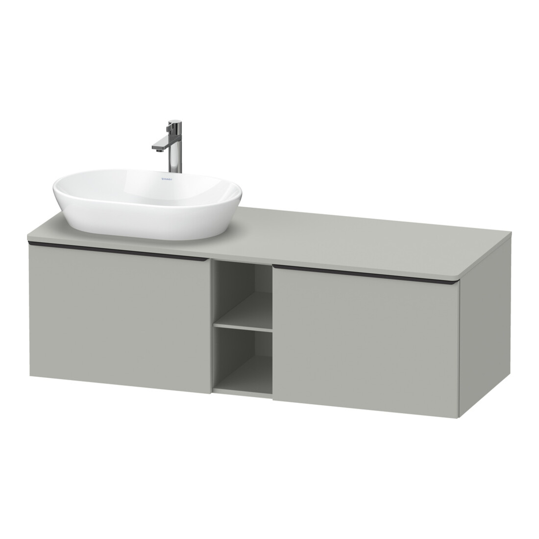 Duravit Waschtischunterschrank D-Neo 140x55cm, 2 A, 1 Pl, B L, sw/gr ma