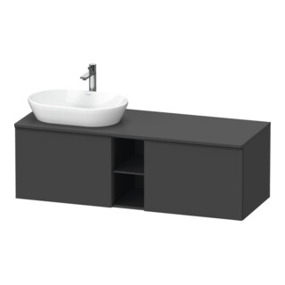 Duravit Waschtischunterschrank D-Neo 140x55cm, 2 A, 1 Pl, B L, sw/Grap ma