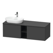 Duravit Waschtischunterschrank D-Neo 140x55cm, 2 A, 1 Pl, B L, sw/Grap ma