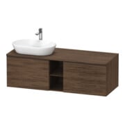 Duravit Waschtischunterschrank D-Neo 140x55cm, 2 A, 1 Pl, B L, sw/Nuss dkl.