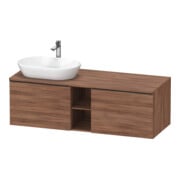 Duravit Waschtischunterschrank D-Neo 140x55cm, 2 A, 1 Pl, B L, sw/Nuss Nat-1