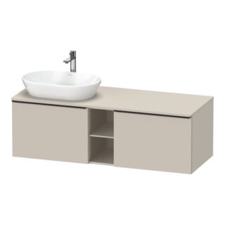 Duravit Waschtischunterschrank D-Neo 140x55cm, 2 A, 1 Pl, B L, sw/Taup ma