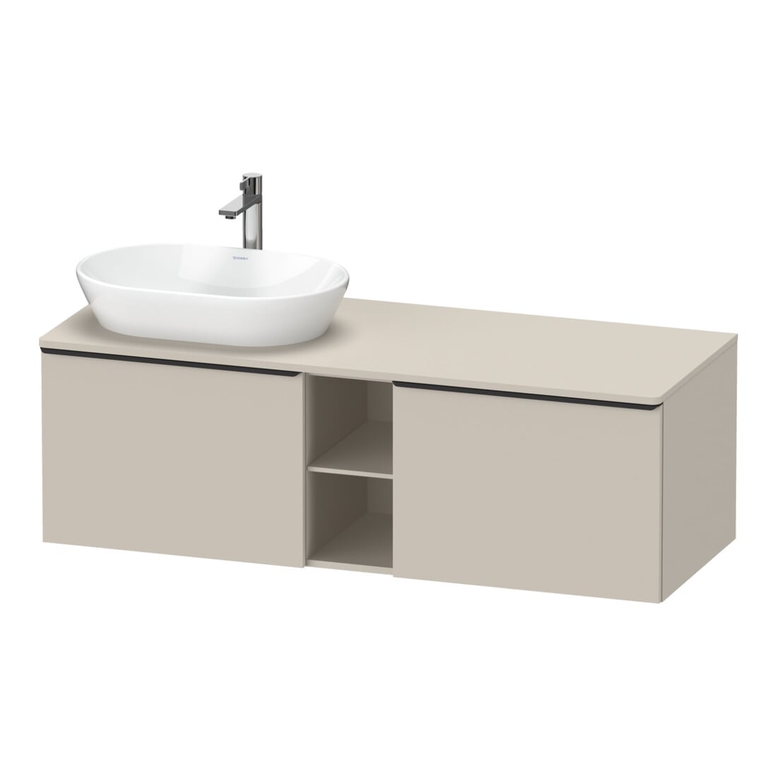 Duravit Waschtischunterschrank D-Neo 140x55cm, 2 A, 1 Pl, B L, sw/Taup ma