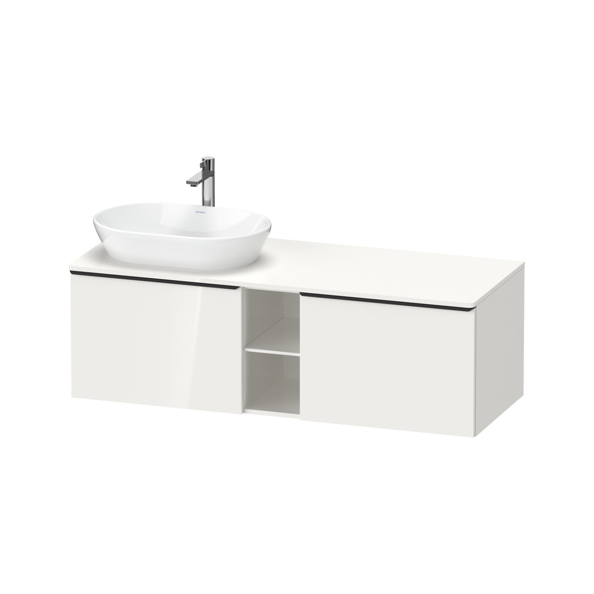 Duravit Waschtischunterschrank D-Neo 140x55cm, 2 A, 1 Pl, B L, sw/w hgl