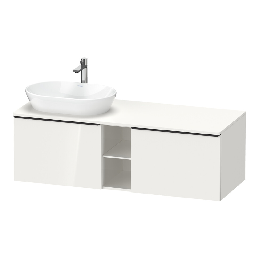 Duravit Waschtischunterschrank D-Neo 140x55cm, 2 A, 1 Pl, B L, sw/w hgl