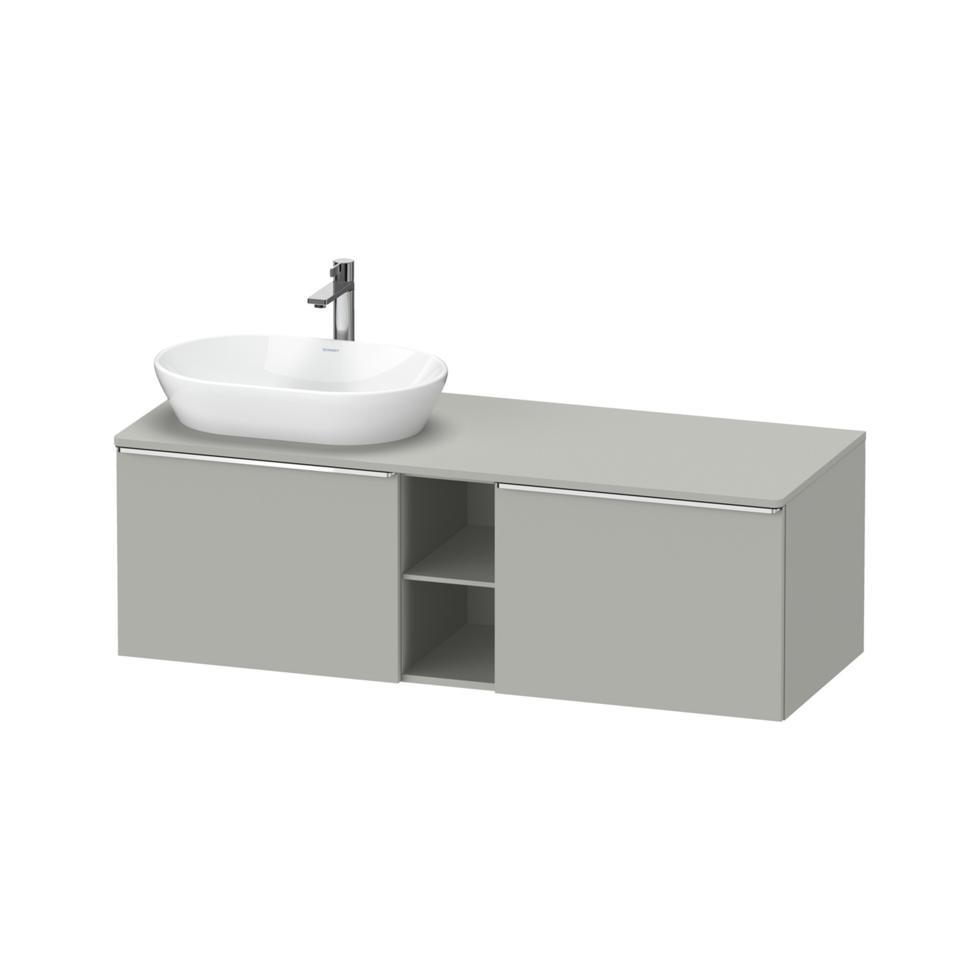 Duravit Waschtischunterschrank D-Neo 140x55cm, 2 A, 1 Pl, B li, chr/Beton ma