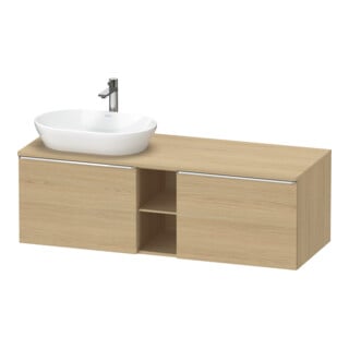 Duravit Waschtischunterschrank D-Neo 140x55cm, 2 A, 1 Pl, B li, chr/Eiche Nat