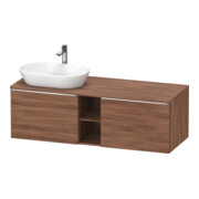 Duravit Waschtischunterschrank D-Neo 140x55cm, 2 A, 1 Pl, B li, chr/Nussb Nat