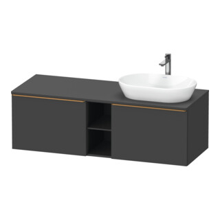 Duravit Waschtischunterschrank D-Neo 140x55cm, 2 A, 1 Pl, B R, b geb/Gra ma