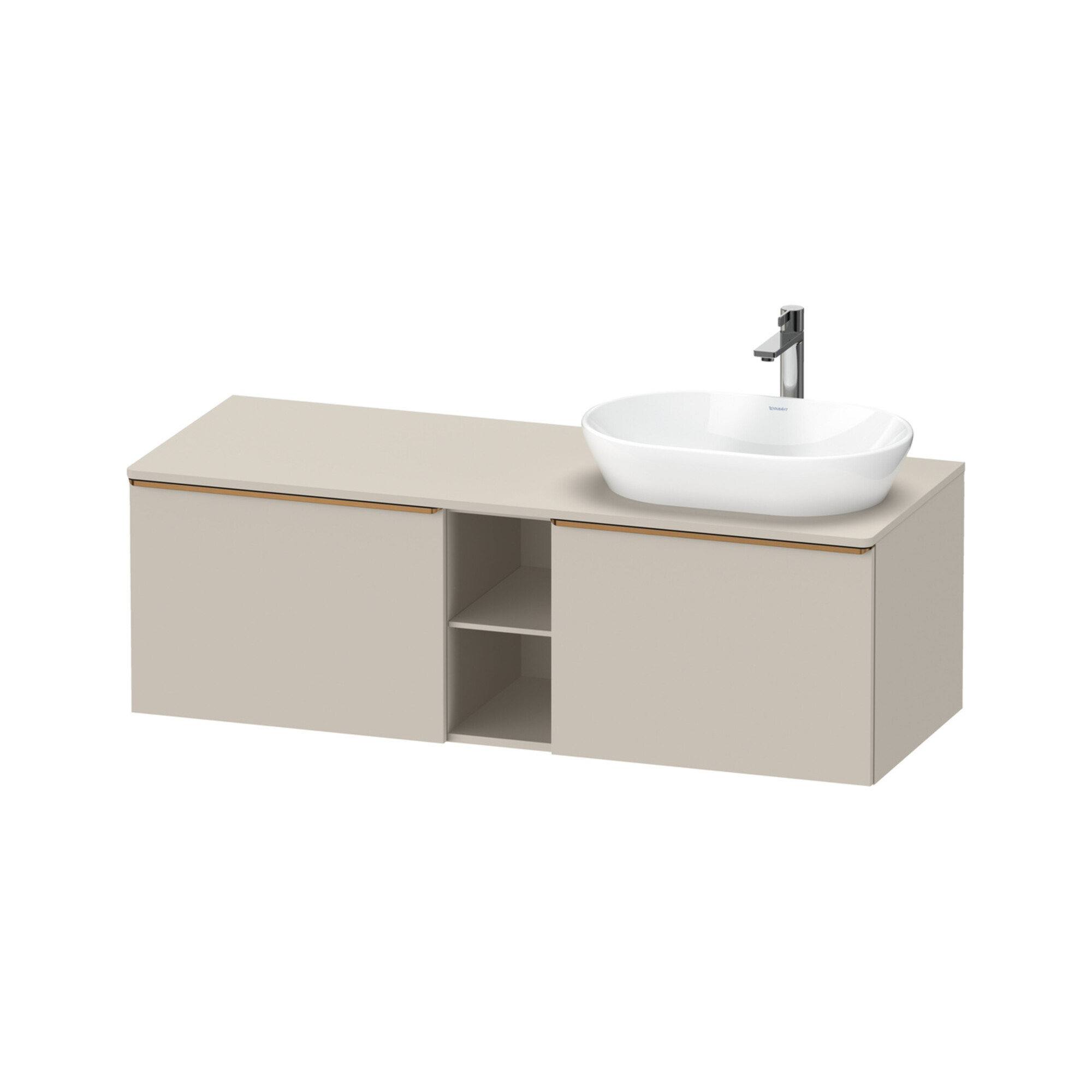 Duravit Waschtischunterschrank D-Neo 140x55cm, 2 A, 1 Pl, B R, b geb/Taupe ma