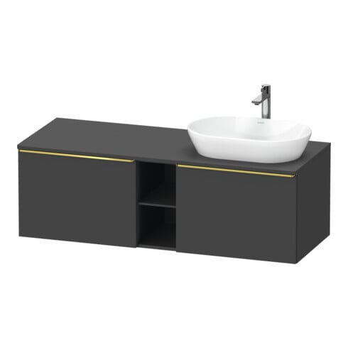Duravit Waschtischunterschrank D-Neo 140x55cm, 2 A, 1 Pl, B R, g pol/gra ma