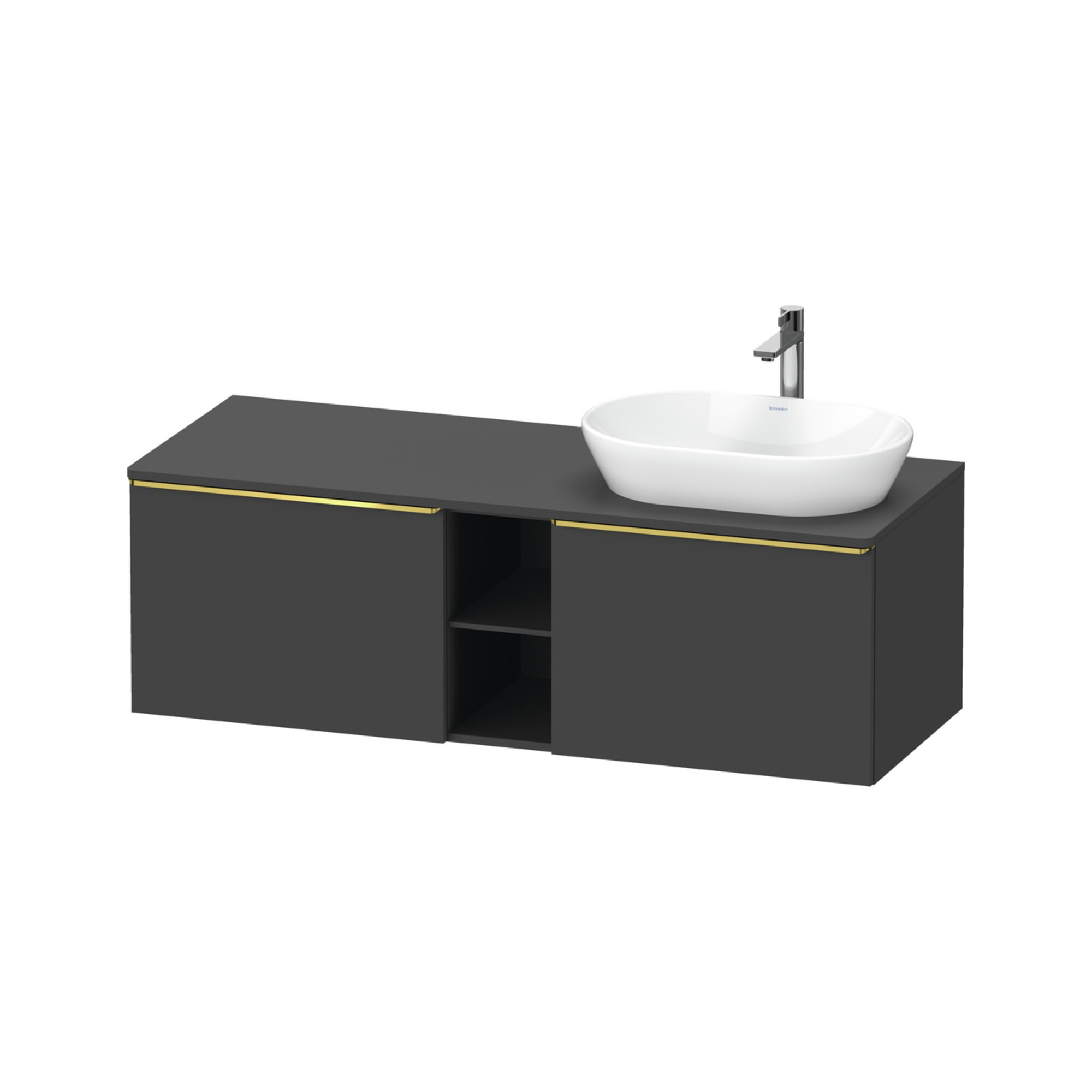 Duravit Waschtischunterschrank D-Neo 140x55cm, 2 A, 1 Pl, B R, g pol/gra ma
