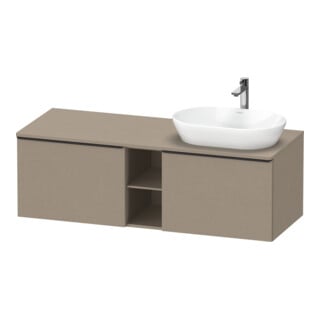 Duravit Waschtischunterschrank D-Neo 140x55cm, 2 A, 1 Pl, B R, schwarz/Leinen