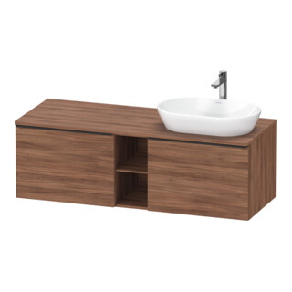 Duravit Waschtischunterschrank D-Neo 140x55cm, 2 A, 1 Pl, B R, sw/Nuss Nat