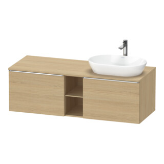 Duravit Waschtischunterschrank D-Neo 140x55cm, 2 A, 1 Pl, B re, chr/Eiche Nat