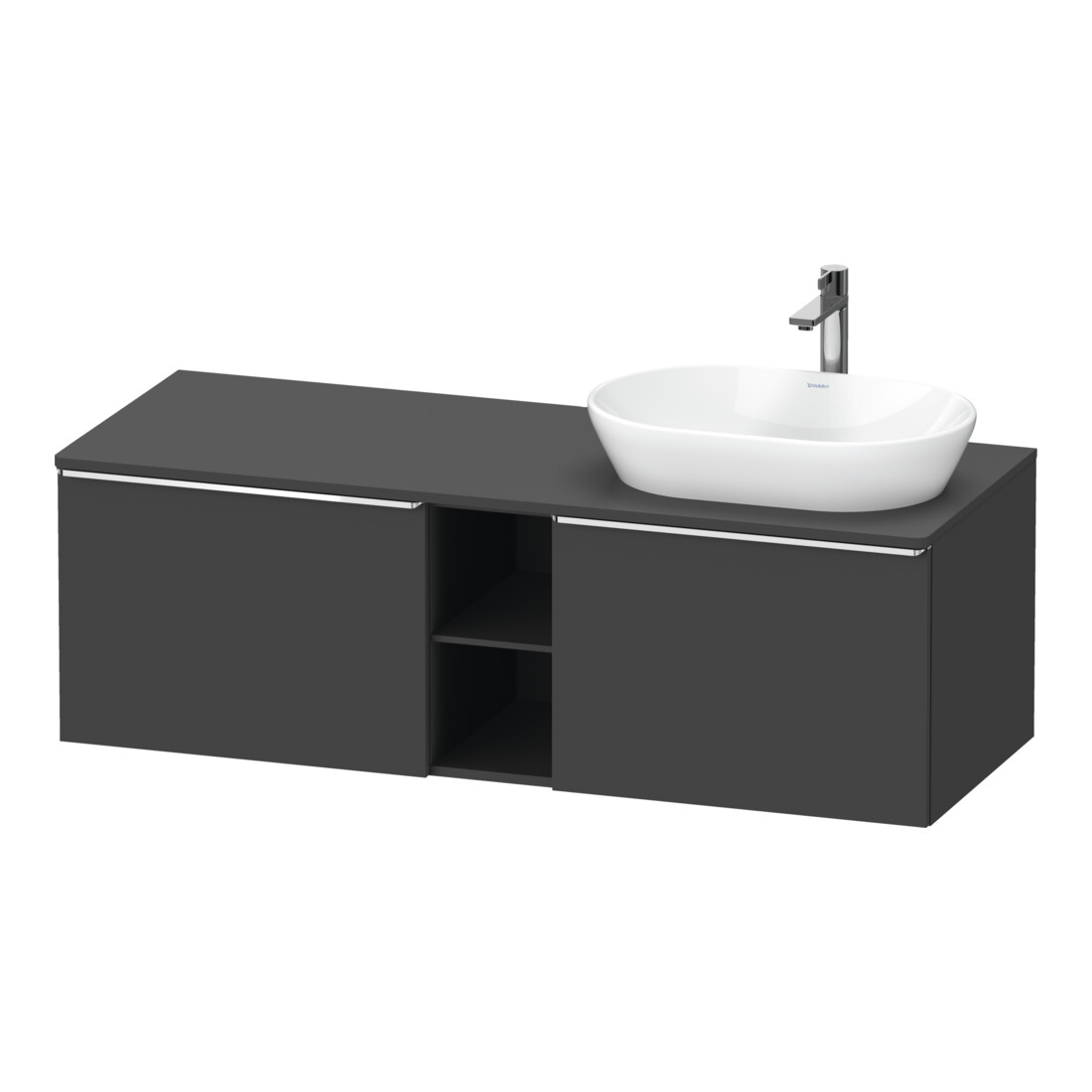 Duravit Waschtischunterschrank D-Neo 140x55cm, 2 A, 1 Pl, B re, chr/Grap ma