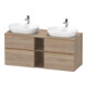 Duravit Waschtischunterschrank D-Neo 140x55cm, 2 SBK, 2 A, B bs, b geb/Ei ma