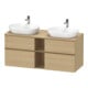 Duravit Waschtischunterschrank D-Neo 140x55cm, 2 SBK, 2 A, B bs, b geb/Ei Nat-1